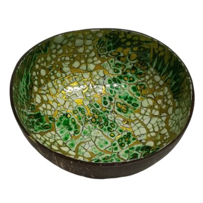 Kokosschale Mosaik Grün-Gold