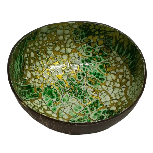 Kokosschale Mosaik Grün-Gold