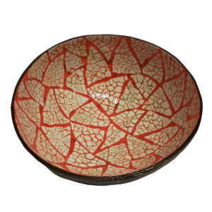 Kokosschale mit Dreiecksmosaik Orange