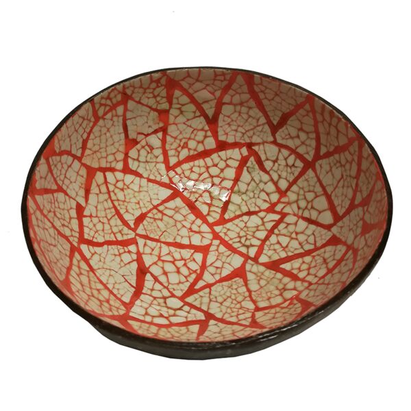 Kokosschale mit Dreiecksmosaik Orange