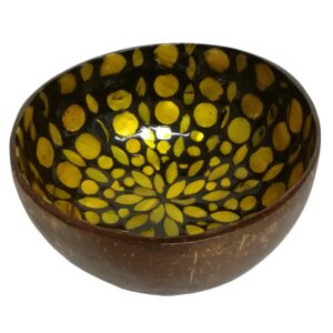 Kokosschale mit Mosaik Gelb