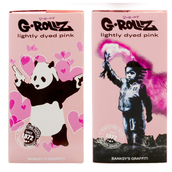 Banksy's Graffiti Lightly Dyed Pink KingSize Papers + Tips